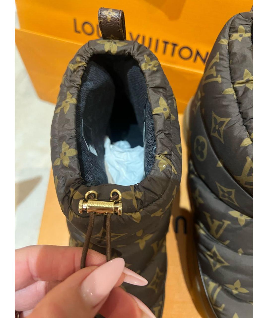 LOUIS VUITTON Коричневые текстильные полусапоги, фото 3