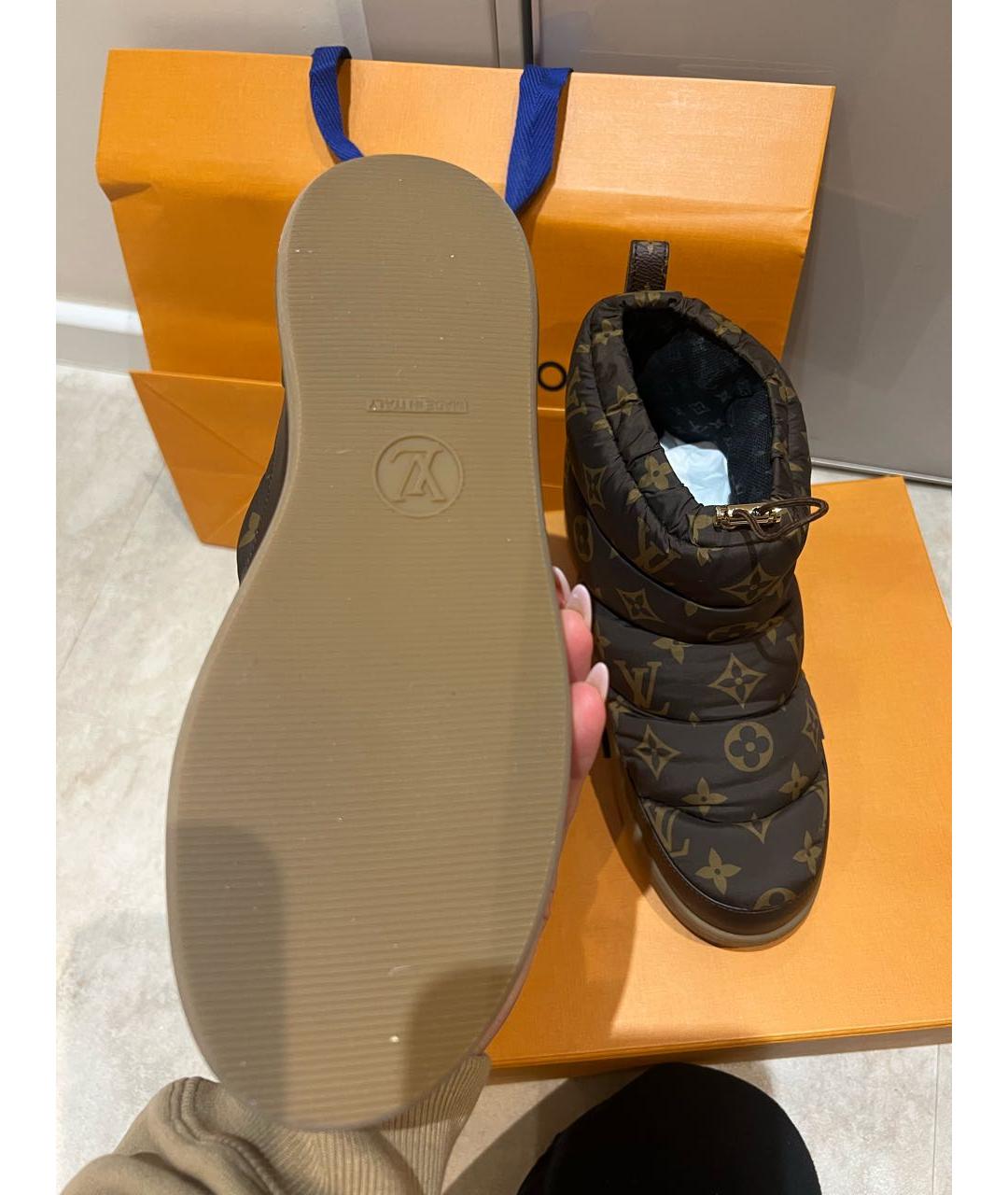 LOUIS VUITTON Коричневые текстильные полусапоги, фото 6