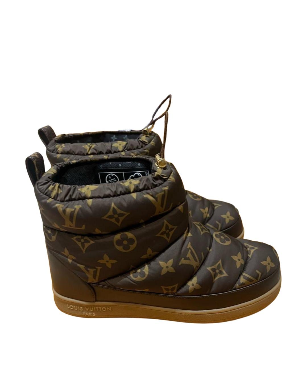 LOUIS VUITTON Коричневые текстильные полусапоги, фото 1