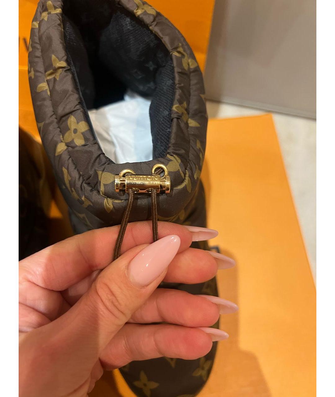 LOUIS VUITTON Коричневые текстильные полусапоги, фото 7