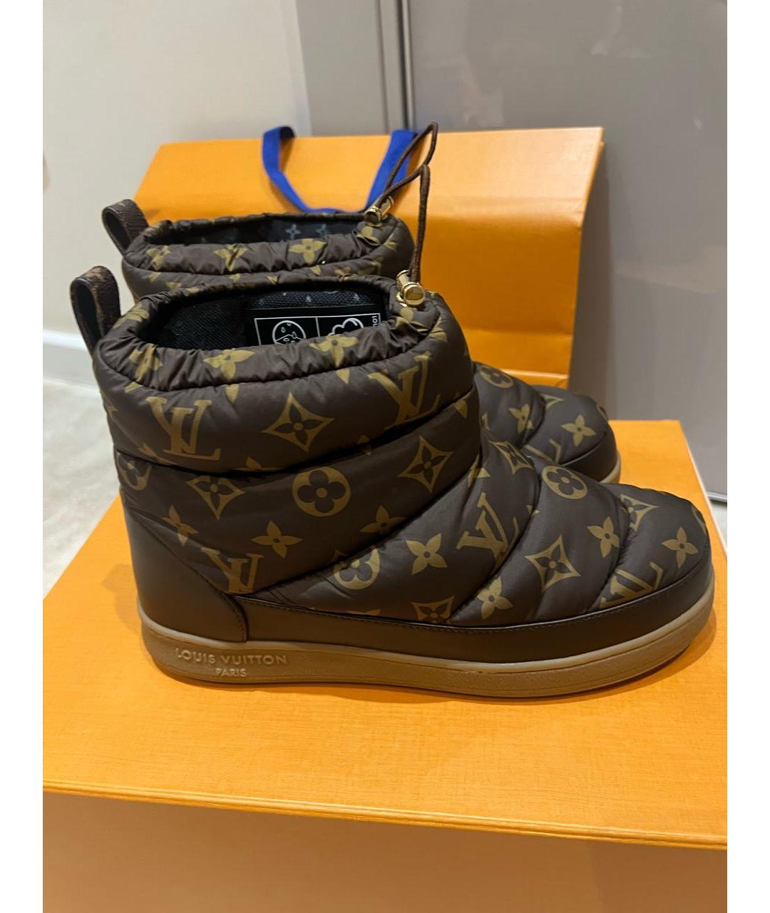 LOUIS VUITTON Коричневые текстильные полусапоги, фото 8