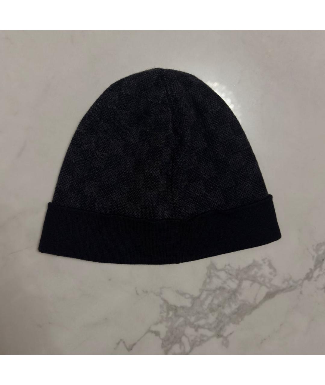 LOUIS VUITTON Черная шерстяная шапка, фото 2