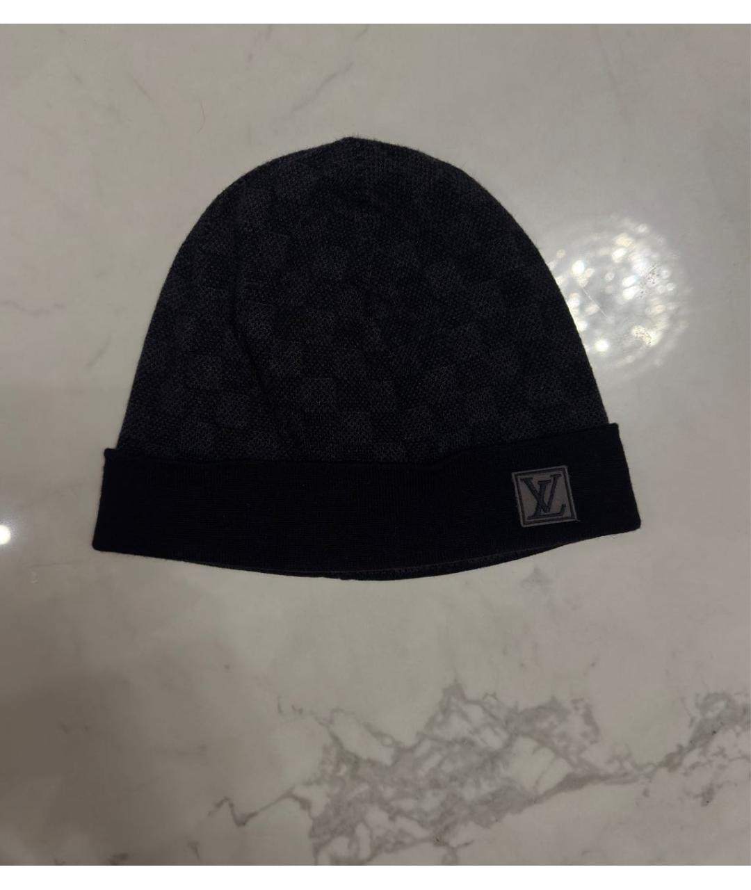 LOUIS VUITTON Черная шерстяная шапка, фото 7