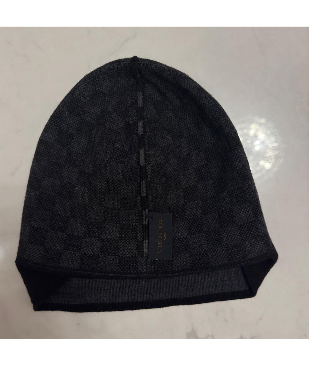 LOUIS VUITTON Черная шерстяная шапка, фото 5