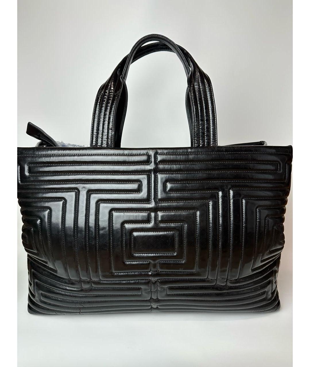 CHANEL Черная сумка тоут из лакированной кожи, фото 3