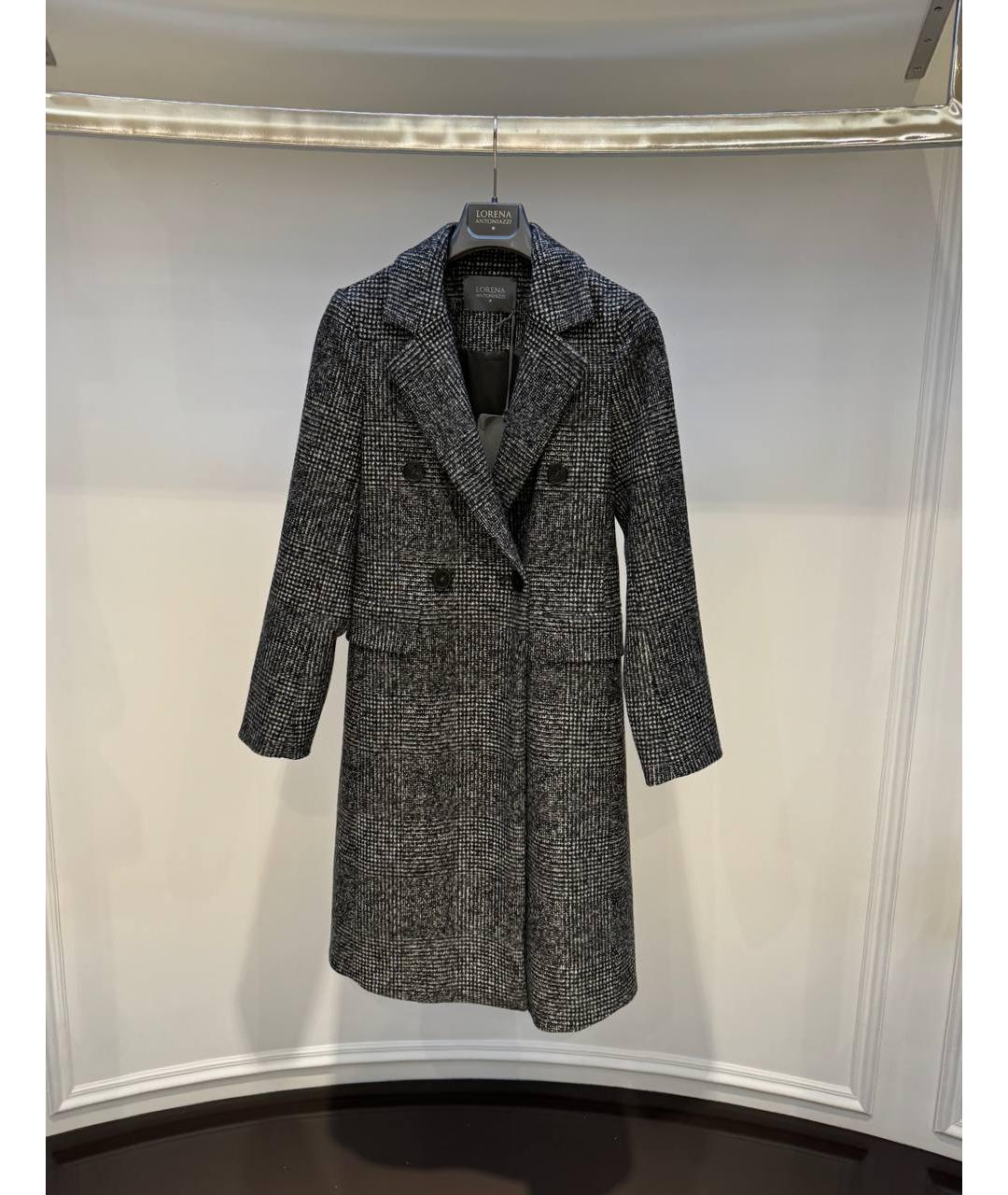 LORENA ANTONIAZZI Серое шерстяное пальто, фото 4