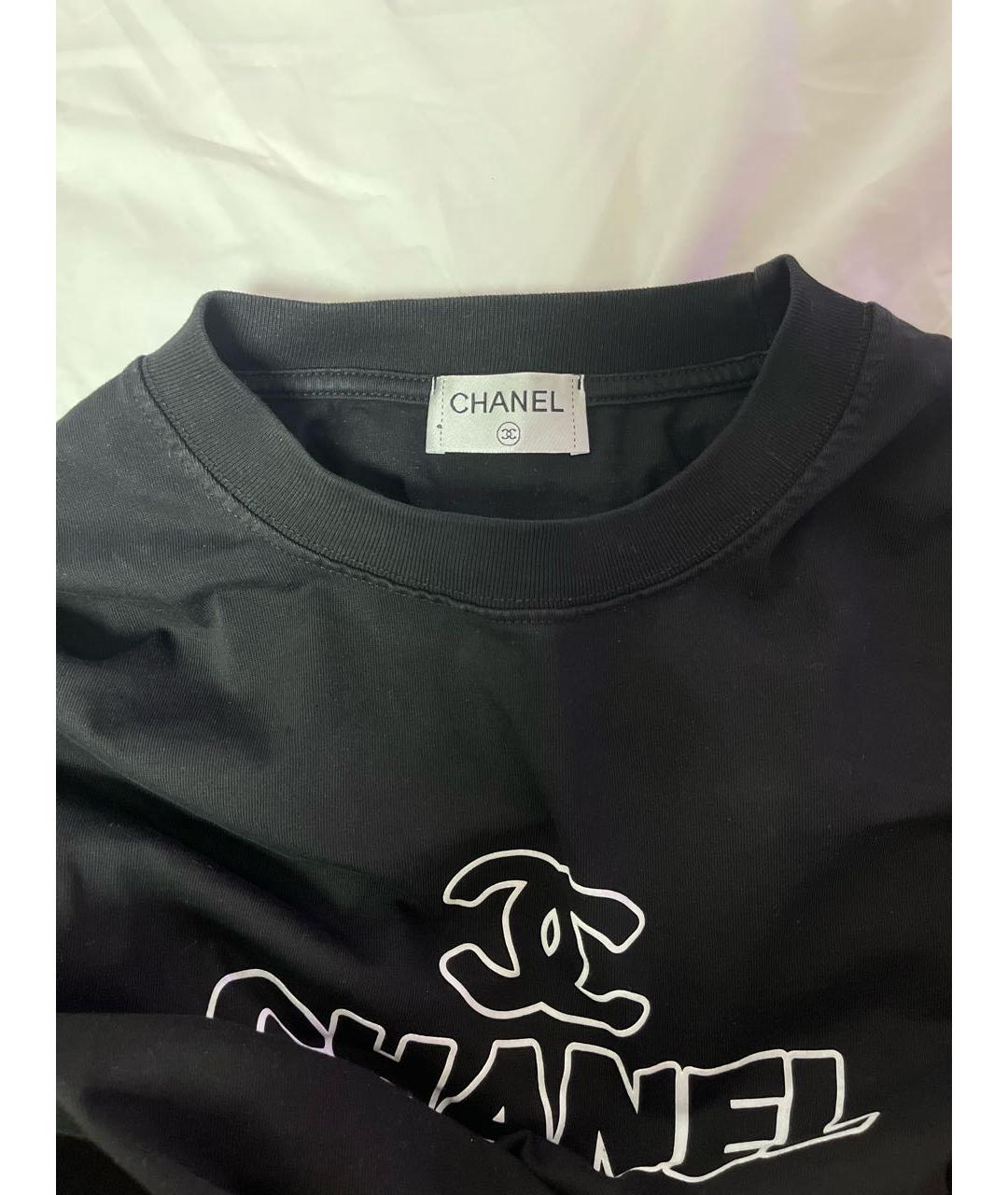 CHANEL Черная хлопковая футболка, фото 3