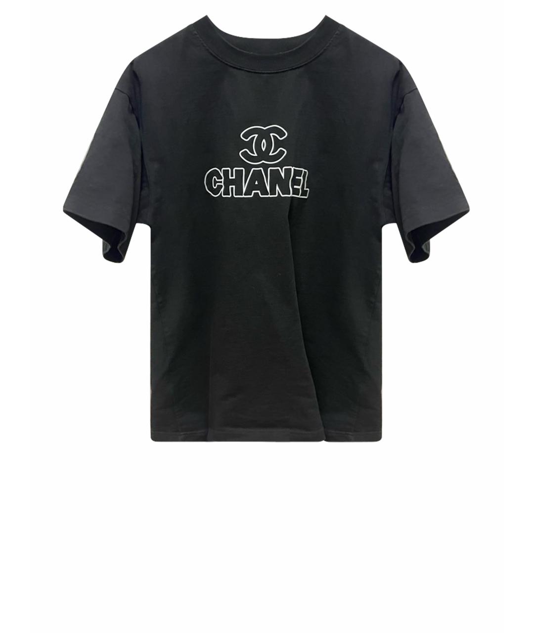 CHANEL Черная хлопковая футболка, фото 1