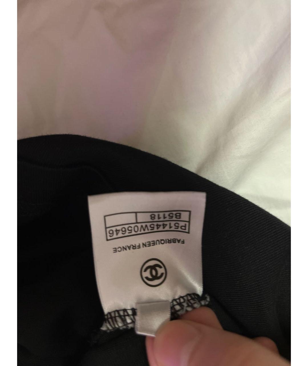 CHANEL Черная хлопковая футболка, фото 5