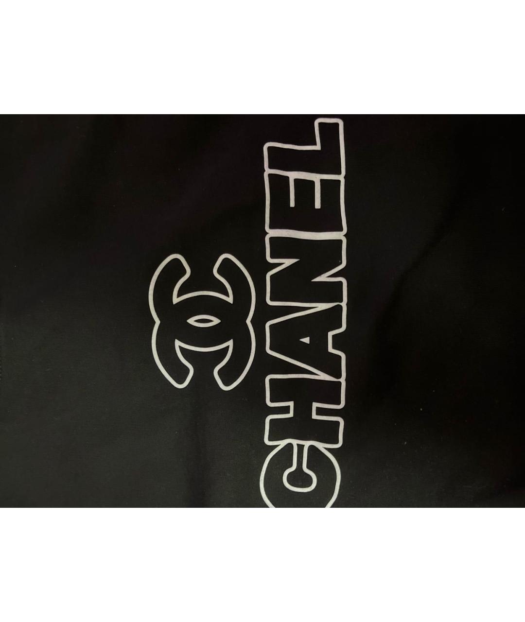 CHANEL Черная хлопковая футболка, фото 4