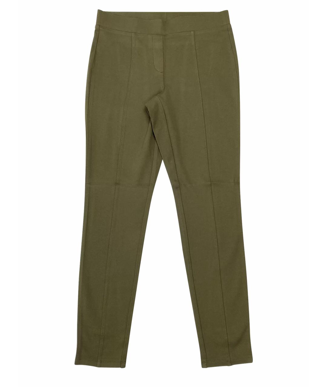 LORO PIANA Хаки хлопко-эластановые брюки узкие, фото 1