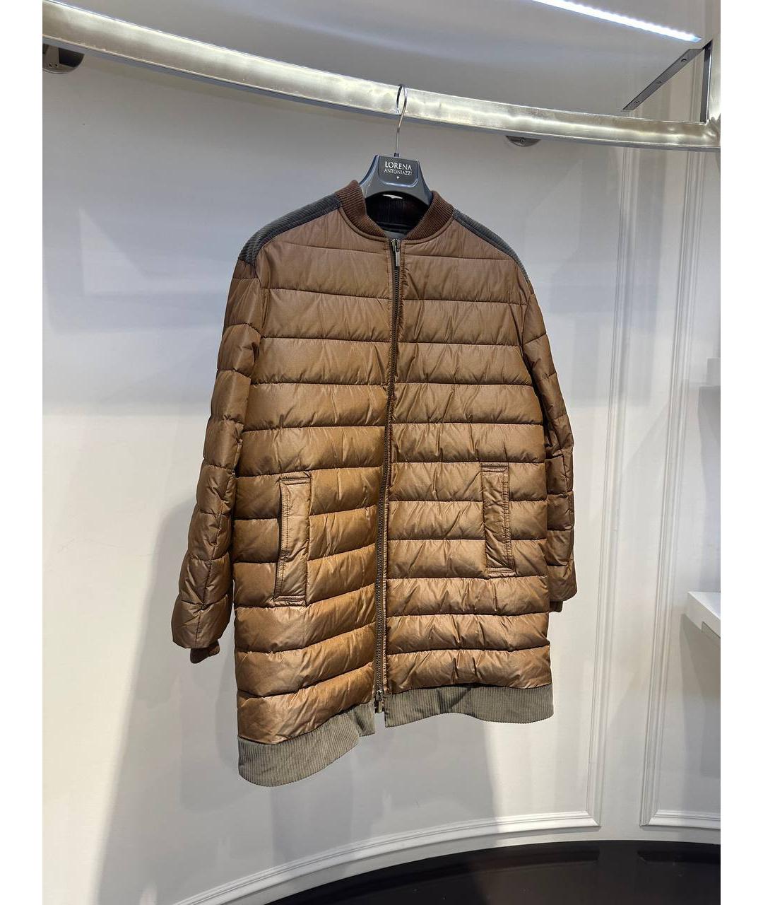 LORENA ANTONIAZZI Коричневая полиамидовая куртка, фото 2