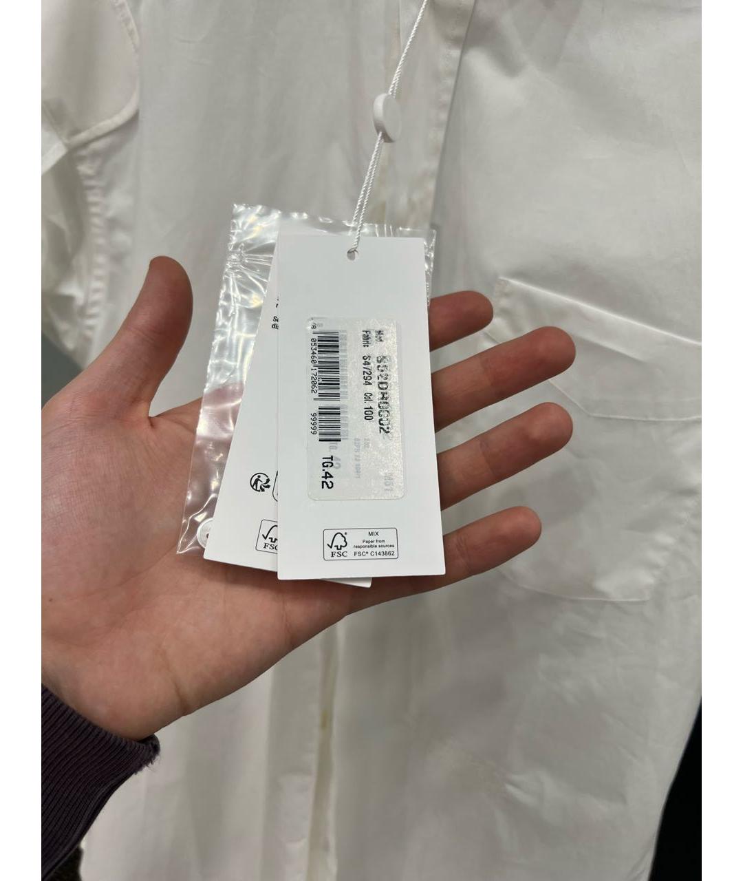 MAISON MARGIELA Белая хлопковая классическая рубашка, фото 5