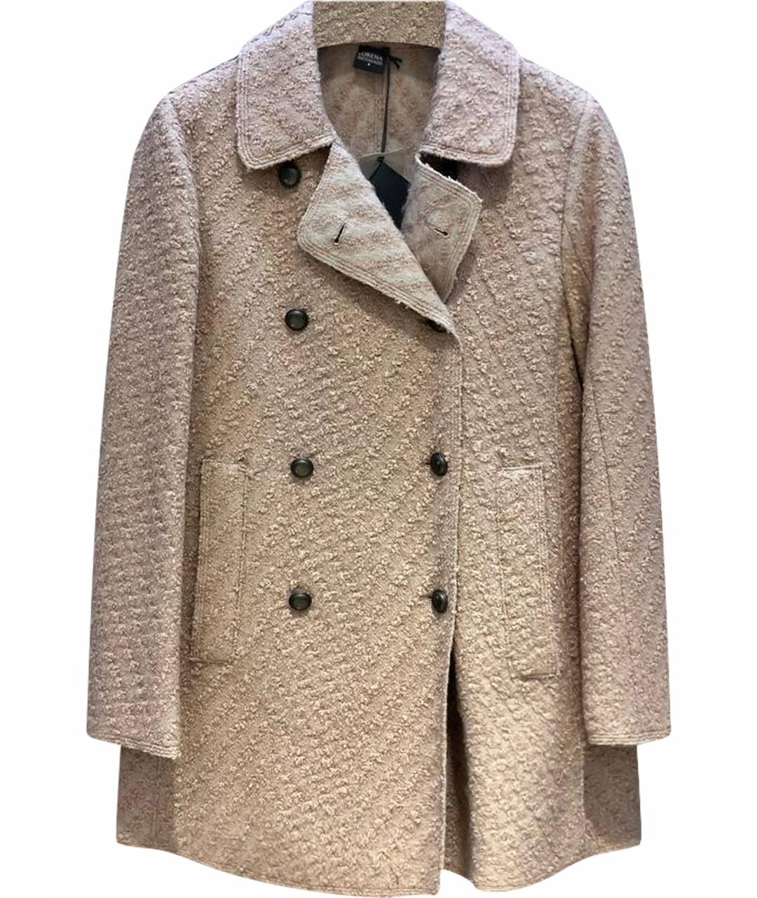 LORENA ANTONIAZZI Бежевое шерстяное пальто, фото 1