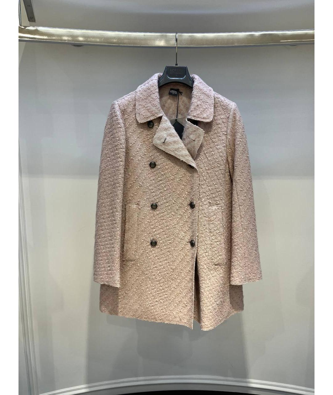 LORENA ANTONIAZZI Бежевое шерстяное пальто, фото 4
