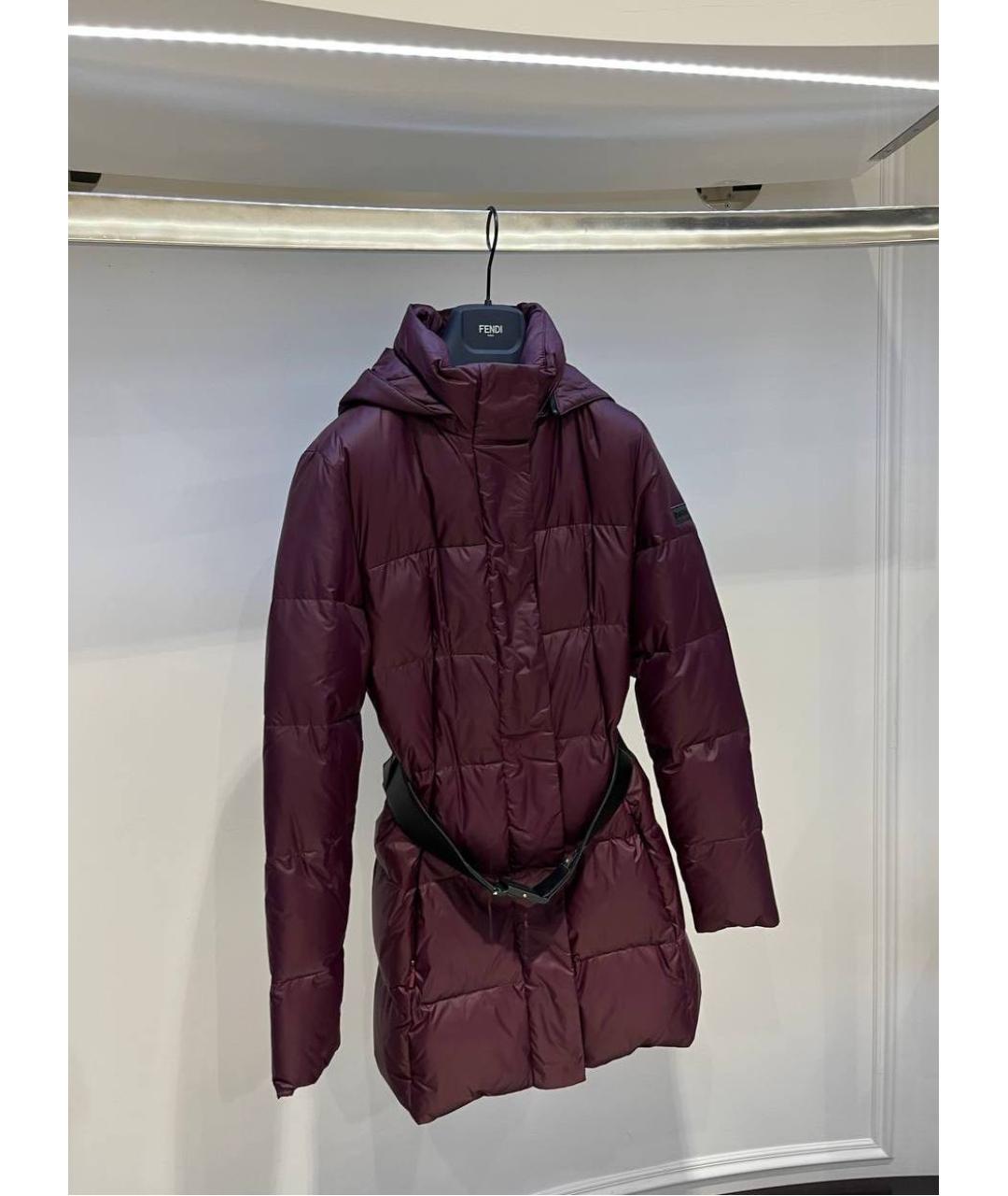 FENDI Бордовая полиамидовая куртка, фото 2