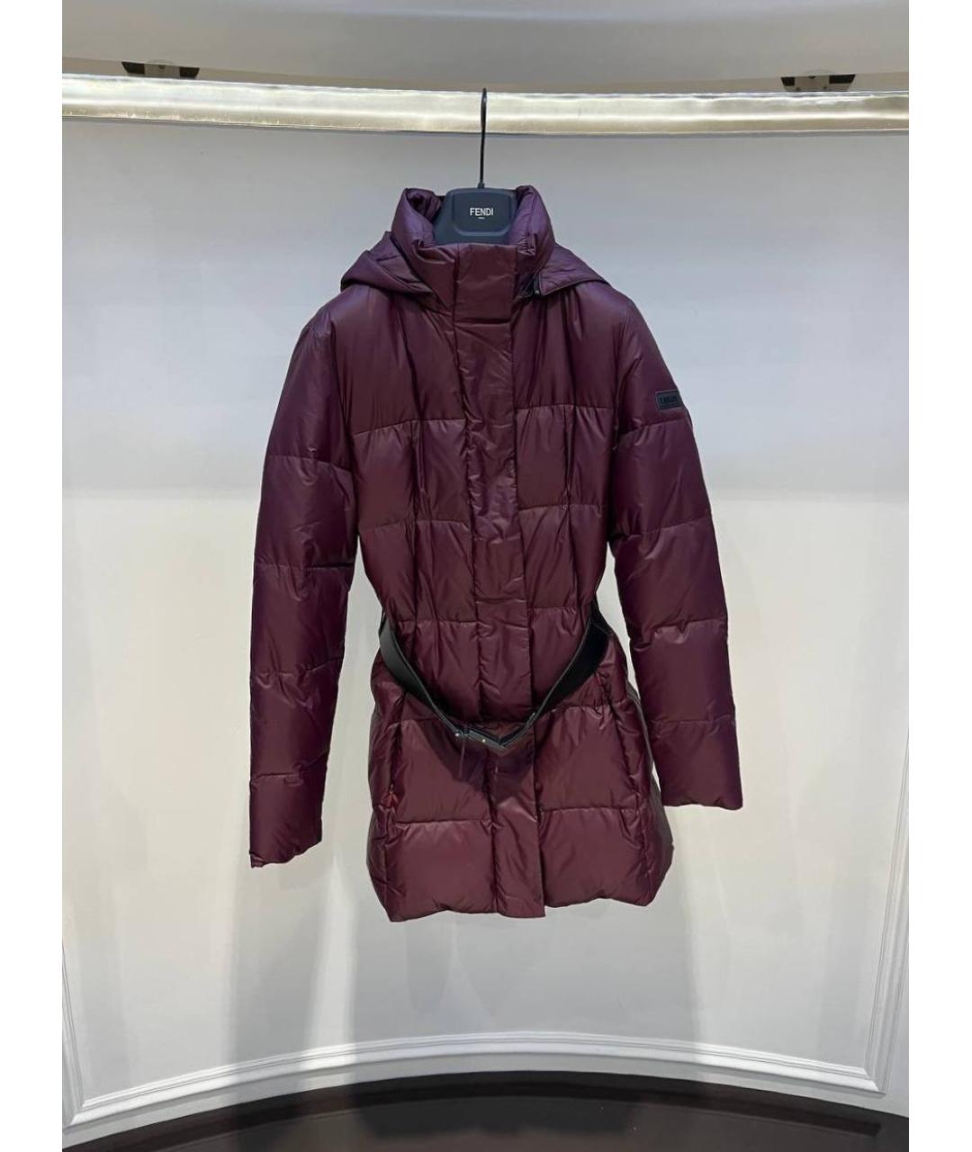FENDI Бордовая полиамидовая куртка, фото 4
