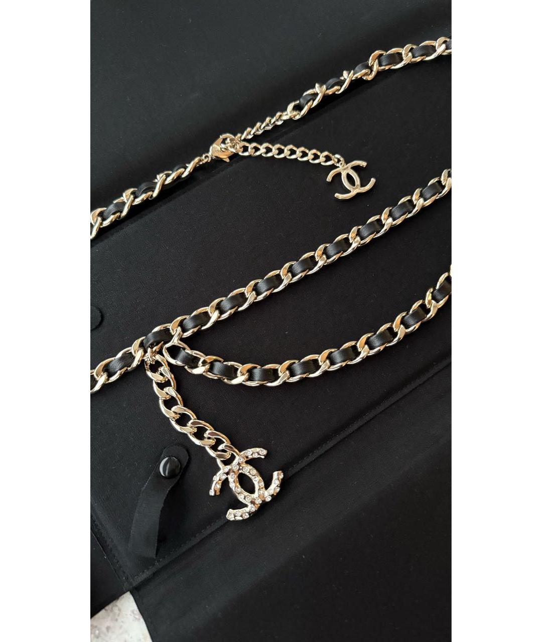 CHANEL Черный кожаный ремень, фото 2
