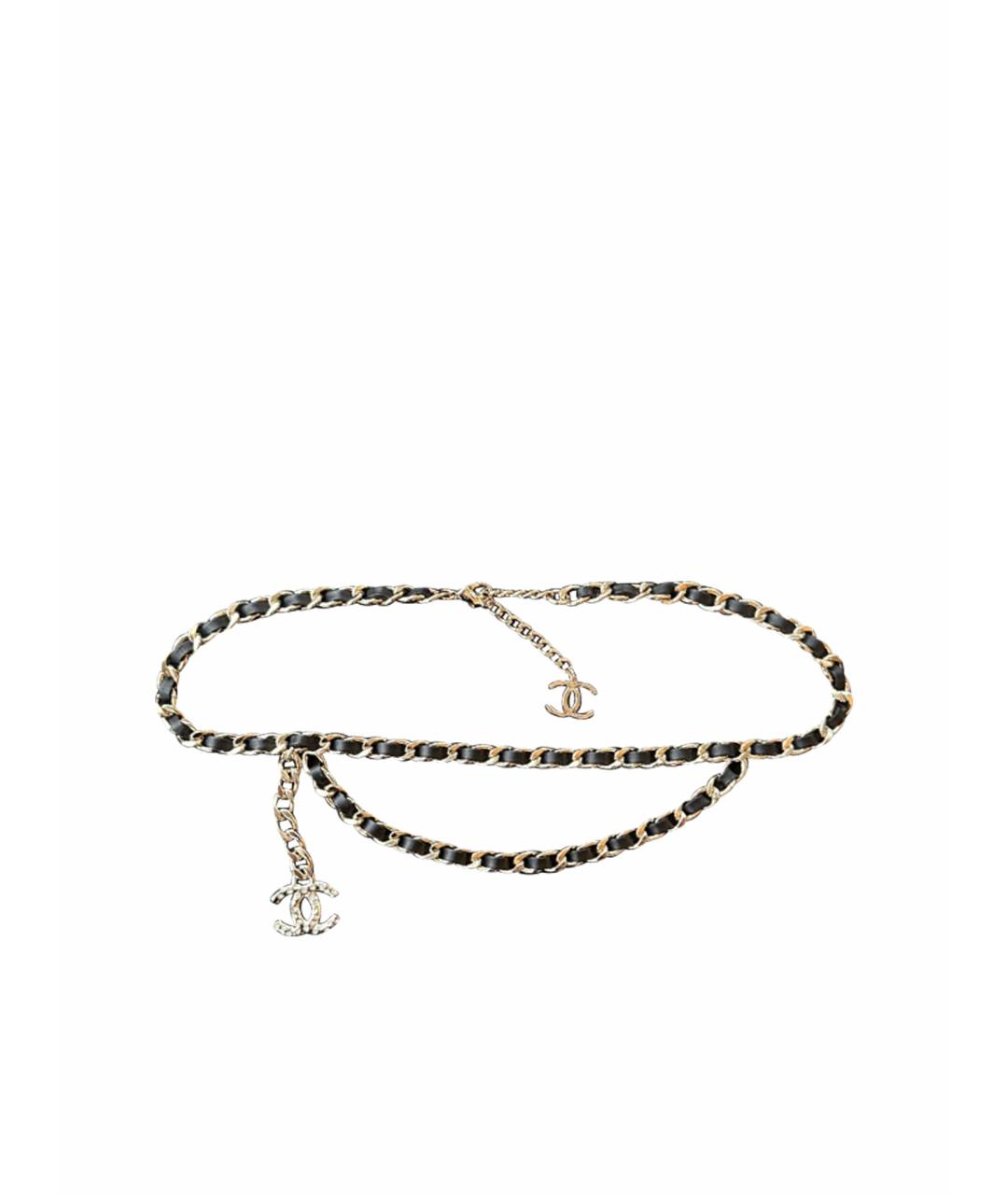 CHANEL Черный кожаный ремень, фото 1