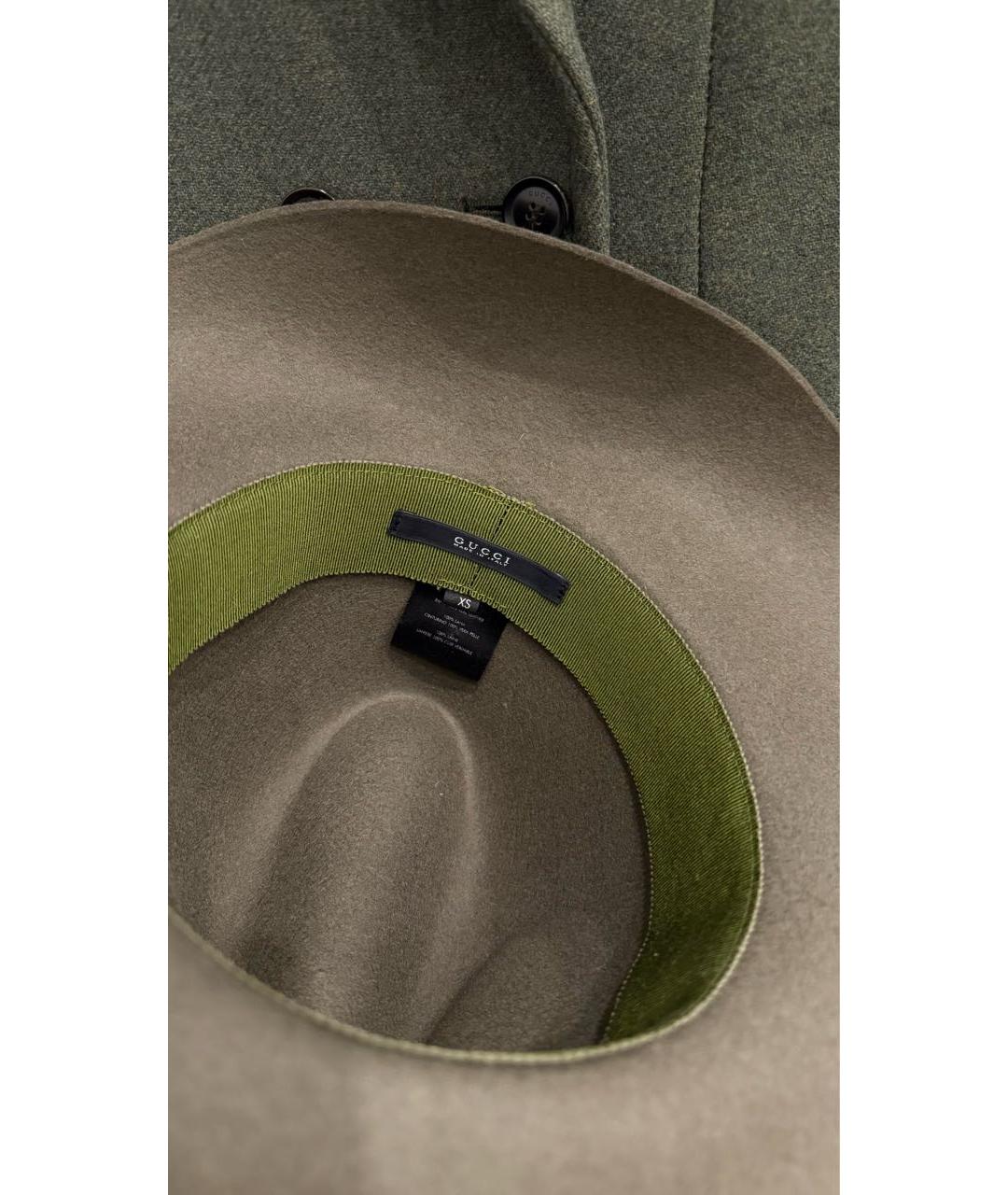 GUCCI Зеленая шерстяная шляпа, фото 5