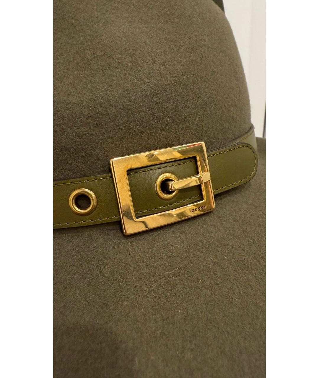 GUCCI Зеленая шерстяная шляпа, фото 3