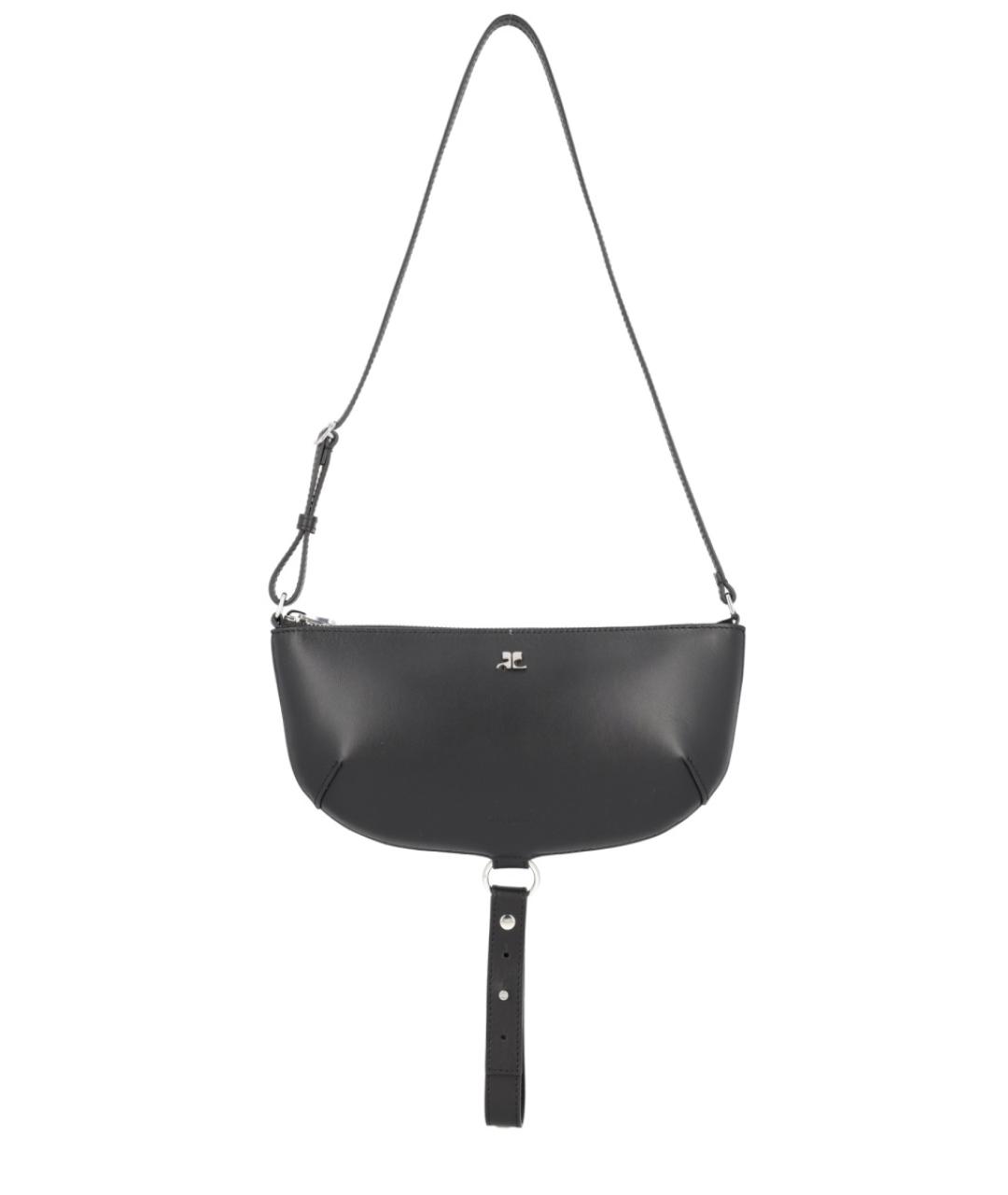 COURREGES Черная кожаная сумка через плечо, фото 1
