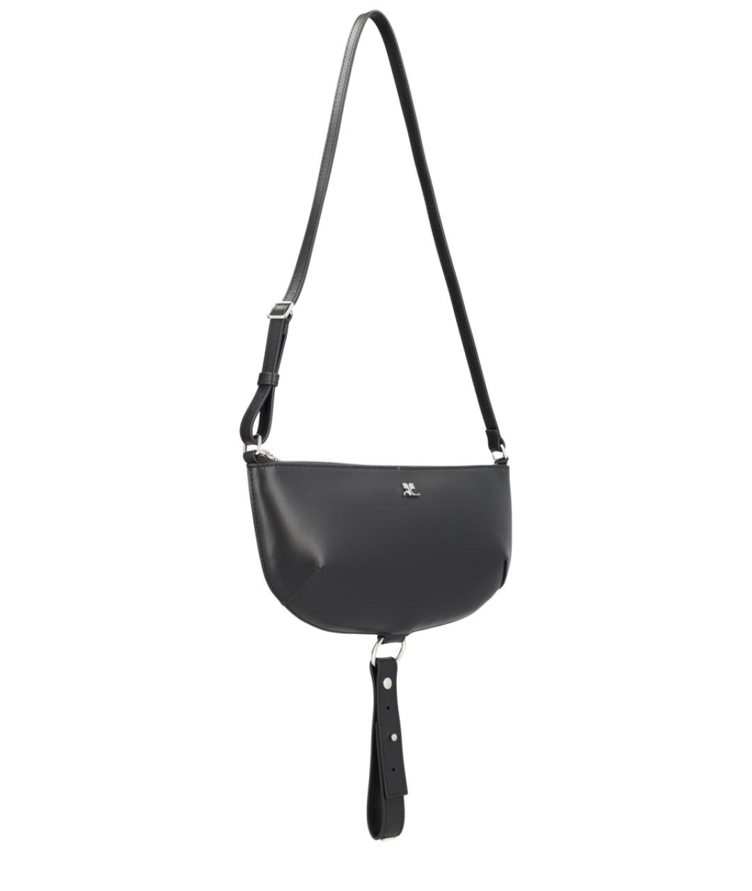 COURREGES Черная кожаная сумка через плечо, фото 2