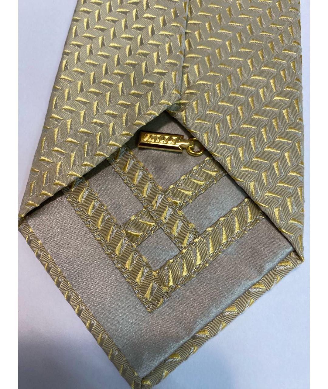 ZILLI Золотой шелковый галстук, фото 5