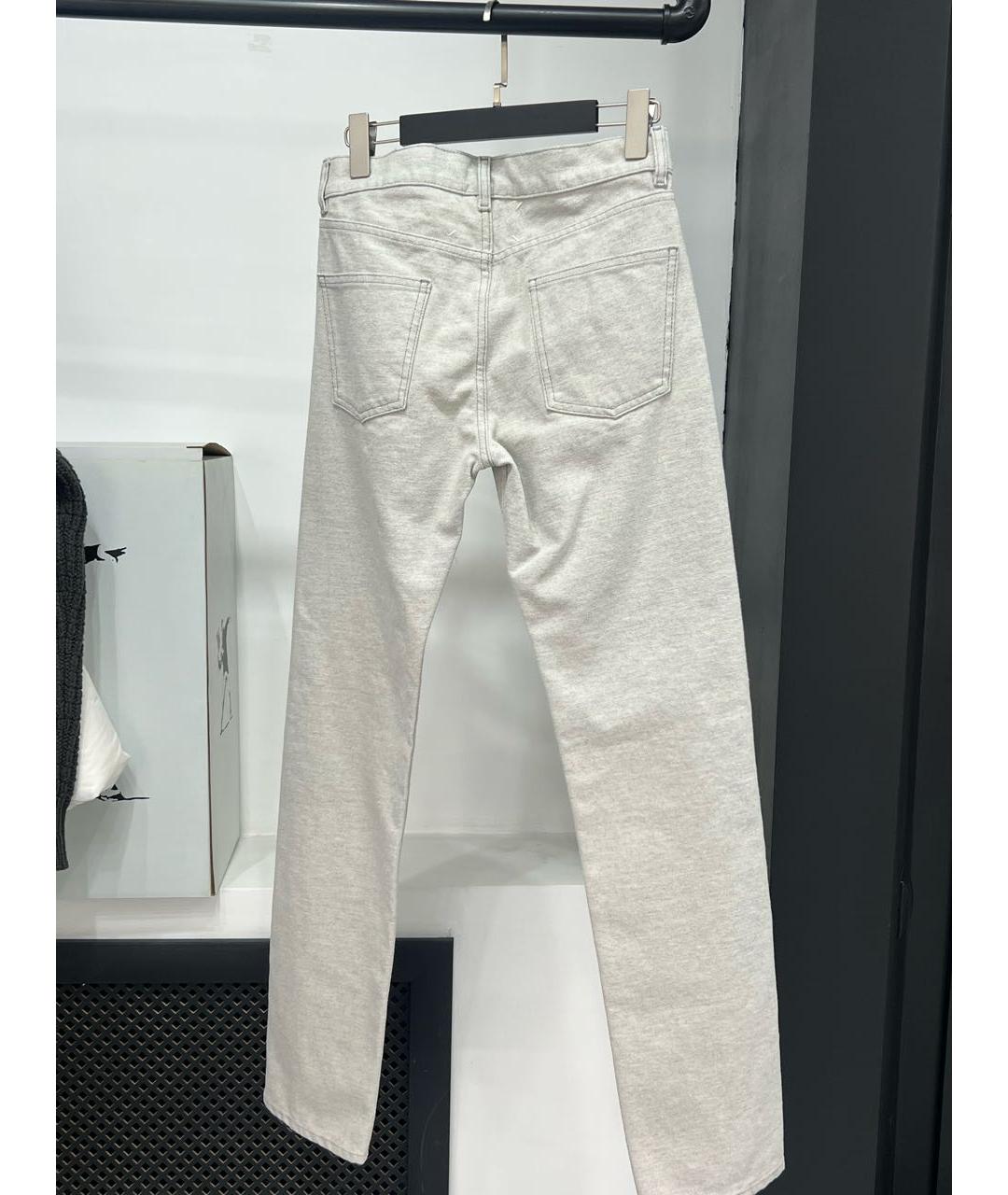 MAISON MARGIELA Белые хлопковые прямые джинсы, фото 2