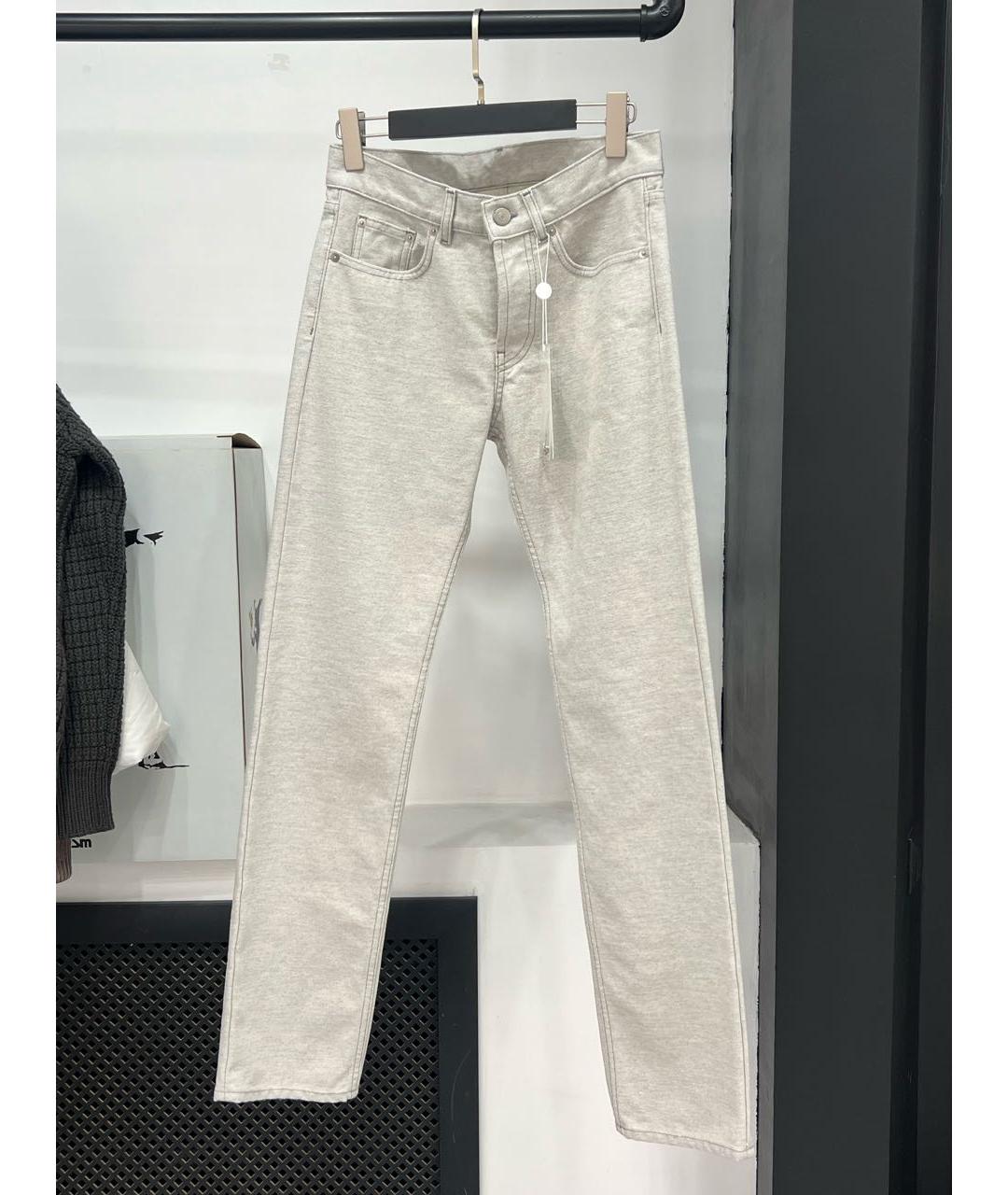 MAISON MARGIELA Белые хлопковые прямые джинсы, фото 7