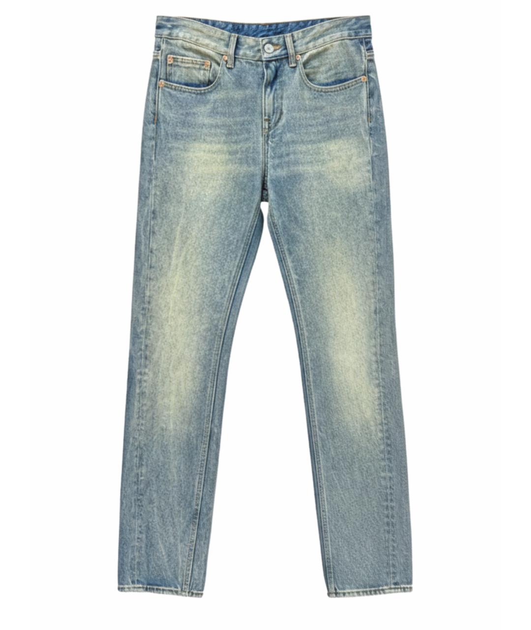 MAISON MARGIELA Голубые хлопковые прямые джинсы, фото 1
