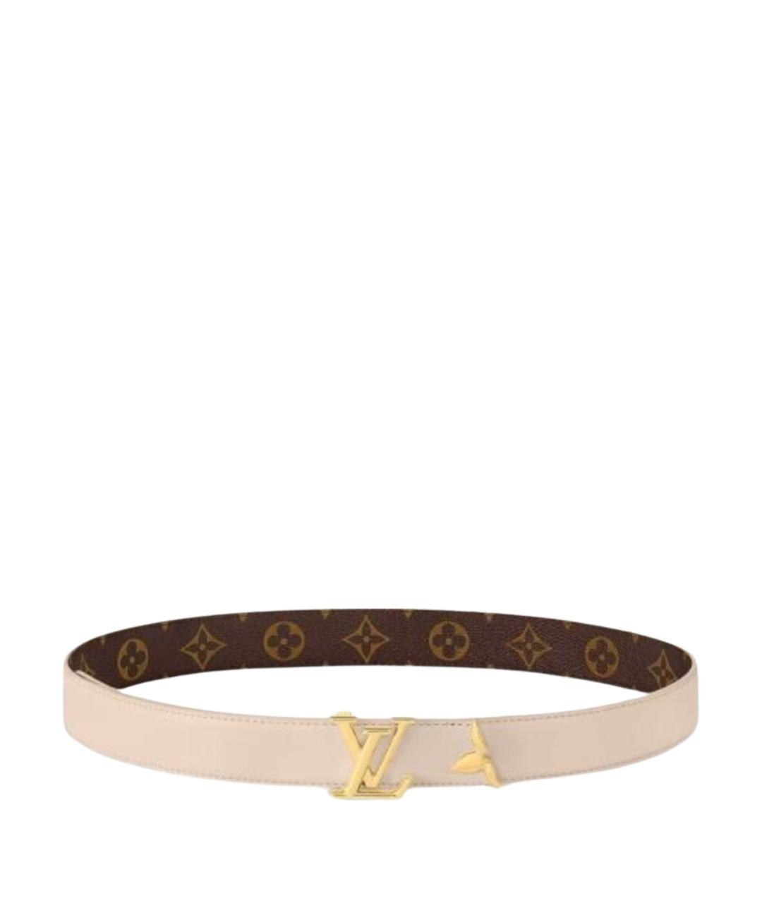 LOUIS VUITTON Бежевый кожаный ремень, фото 1