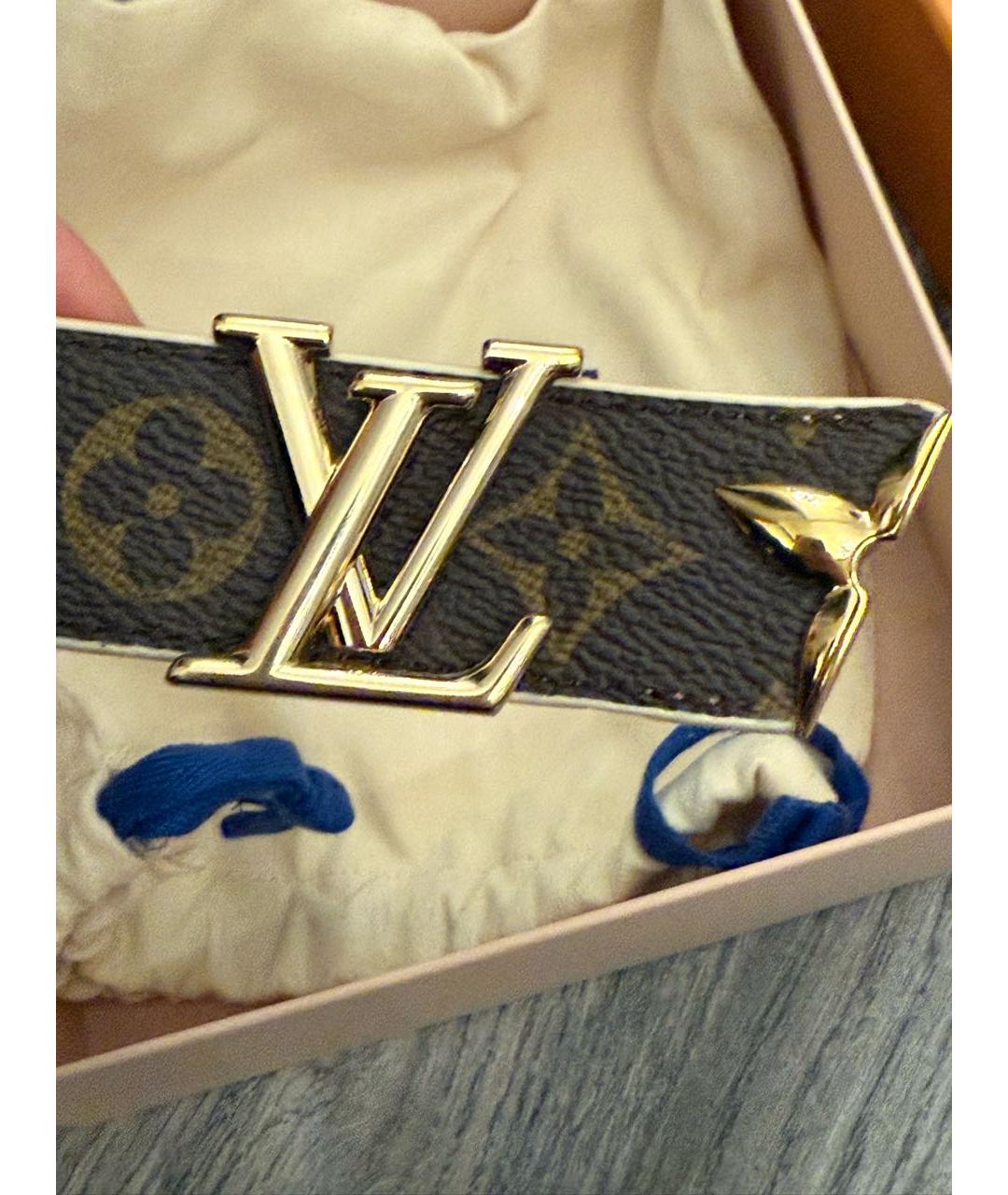 LOUIS VUITTON Бежевый кожаный ремень, фото 4