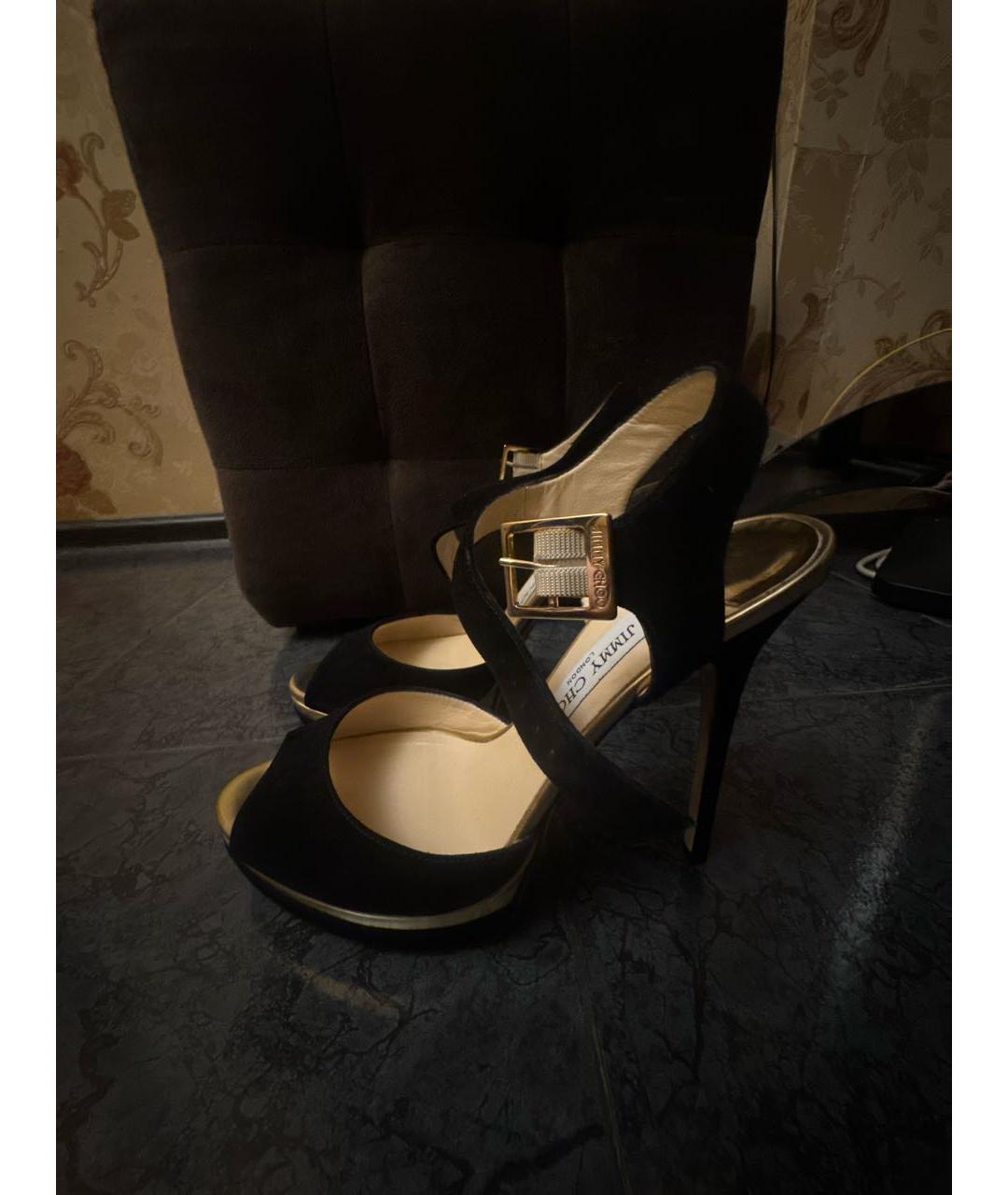 JIMMY CHOO Черные замшевые босоножки, фото 5