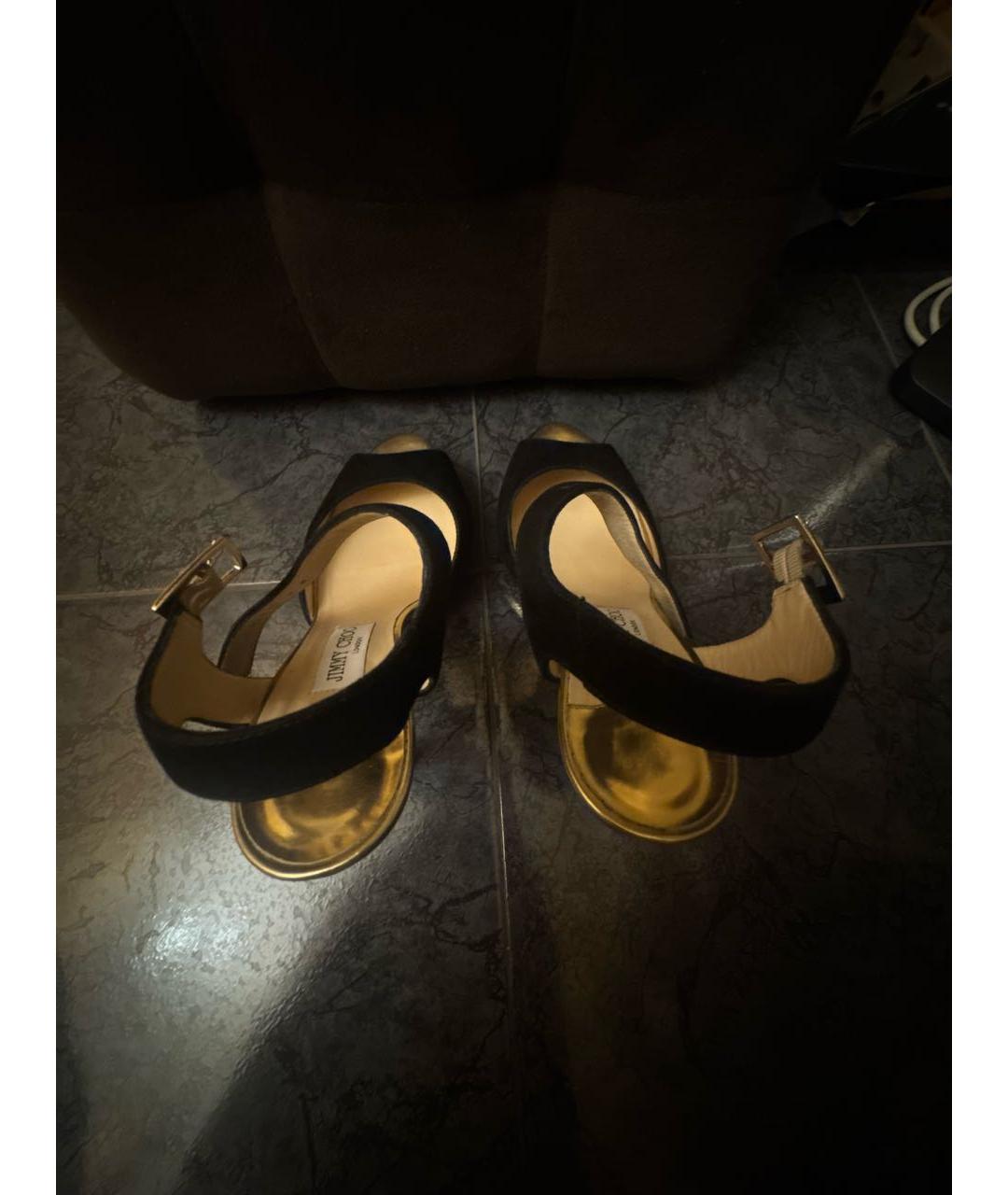 JIMMY CHOO Черные замшевые босоножки, фото 3