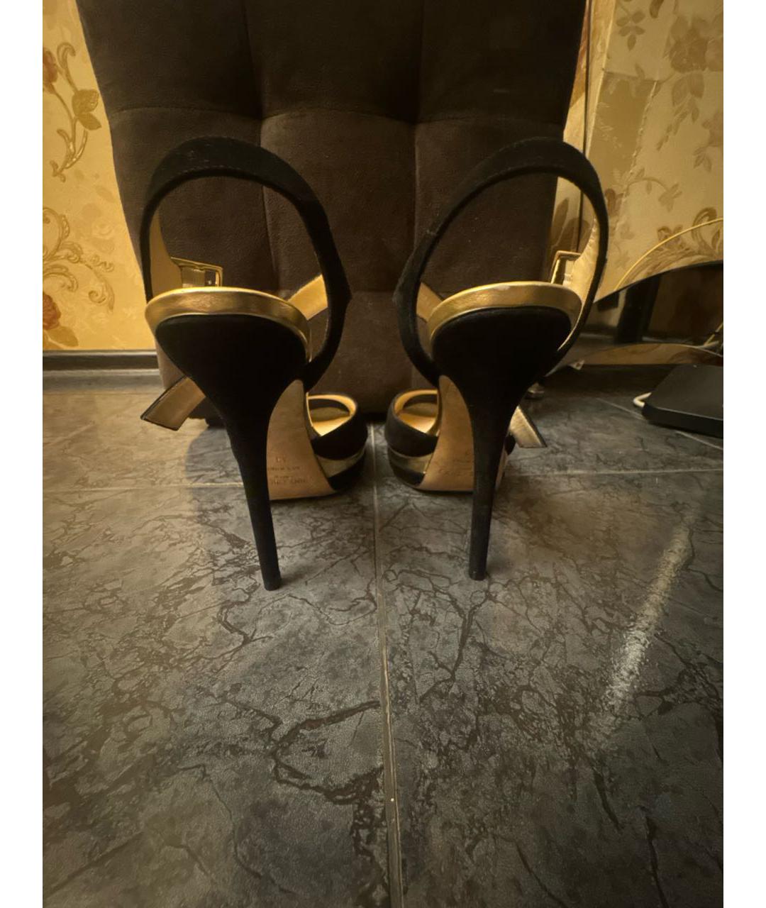 JIMMY CHOO Черные замшевые босоножки, фото 4