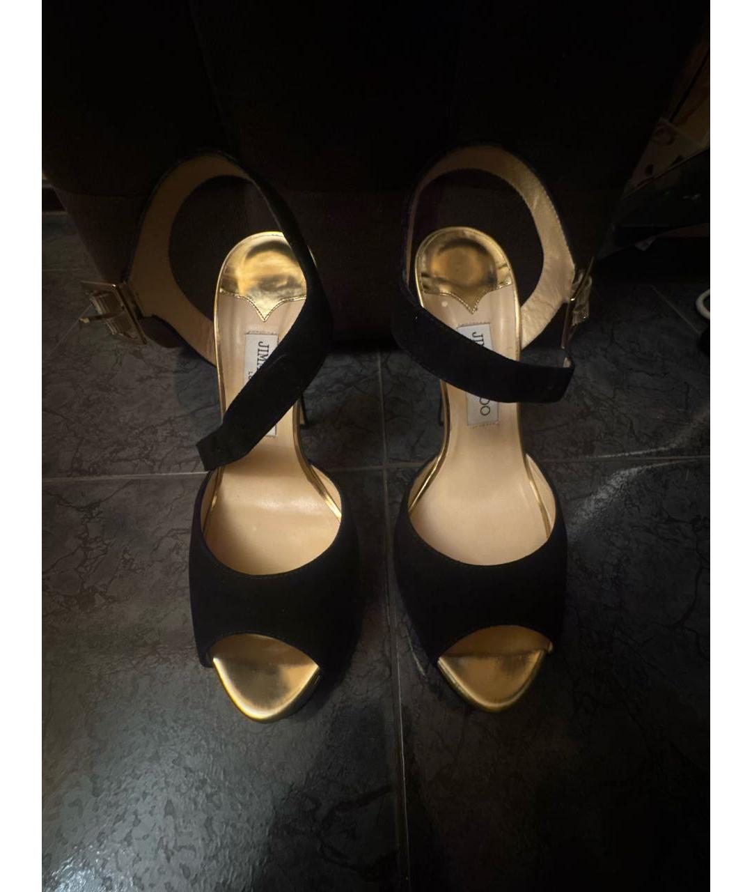 JIMMY CHOO Черные замшевые босоножки, фото 2