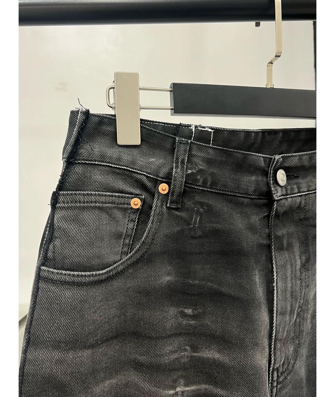 MAISON MARGIELA Черные хлопковые прямые джинсы, фото 3
