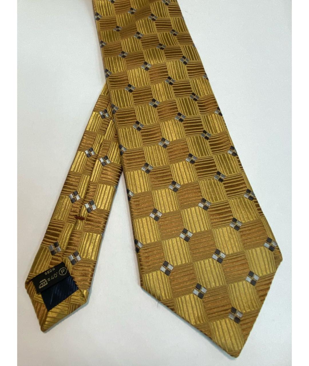 ERMENEGILDO ZEGNA XXX Золотой шелковый галстук, фото 2