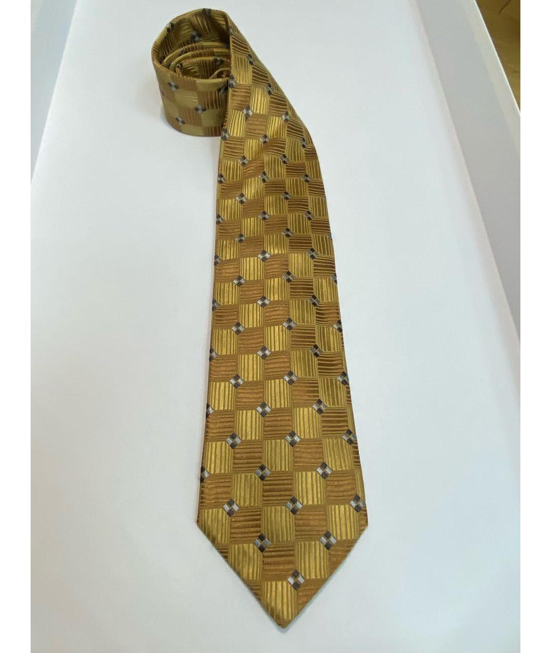 ERMENEGILDO ZEGNA XXX Золотой шелковый галстук, фото 6