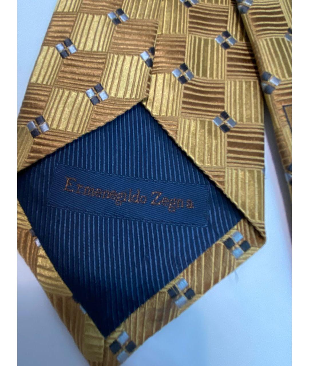 ERMENEGILDO ZEGNA XXX Золотой шелковый галстук, фото 5