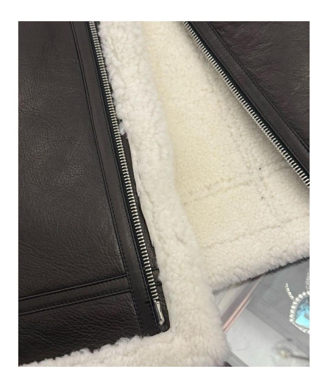 VETEMENTS Черная кожаная дубленка, фото 5