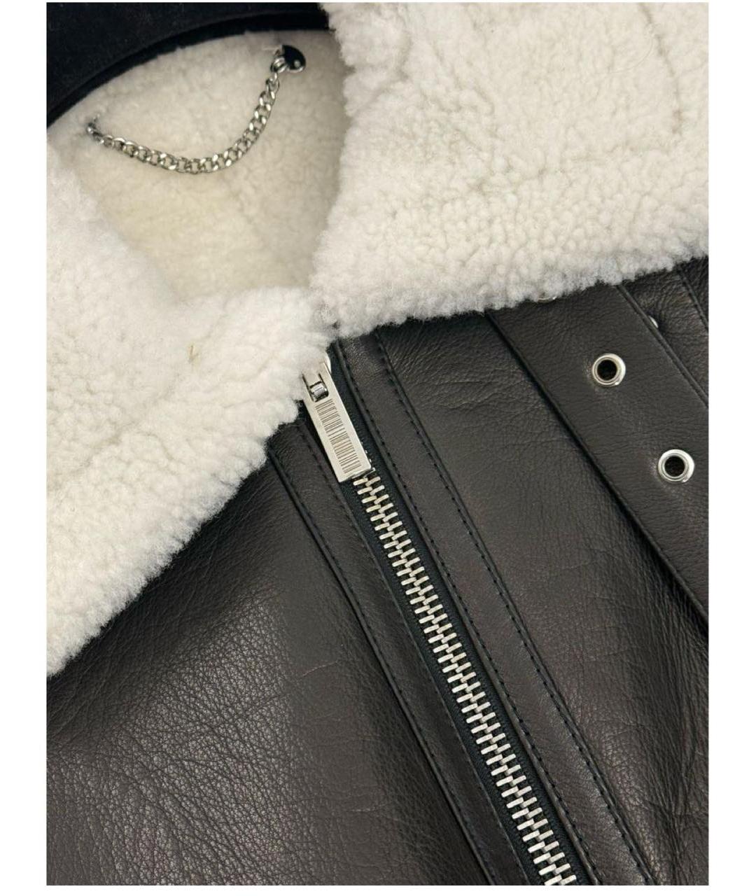 VETEMENTS Черная кожаная дубленка, фото 3