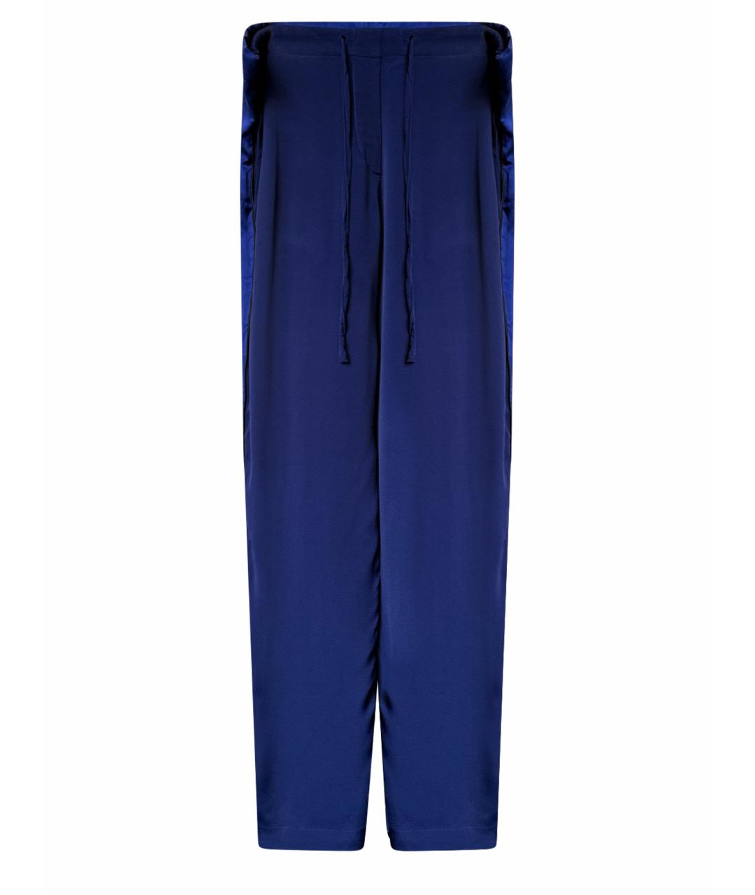 HAIDER ACKERMANN Синие атласные прямые брюки, фото 1