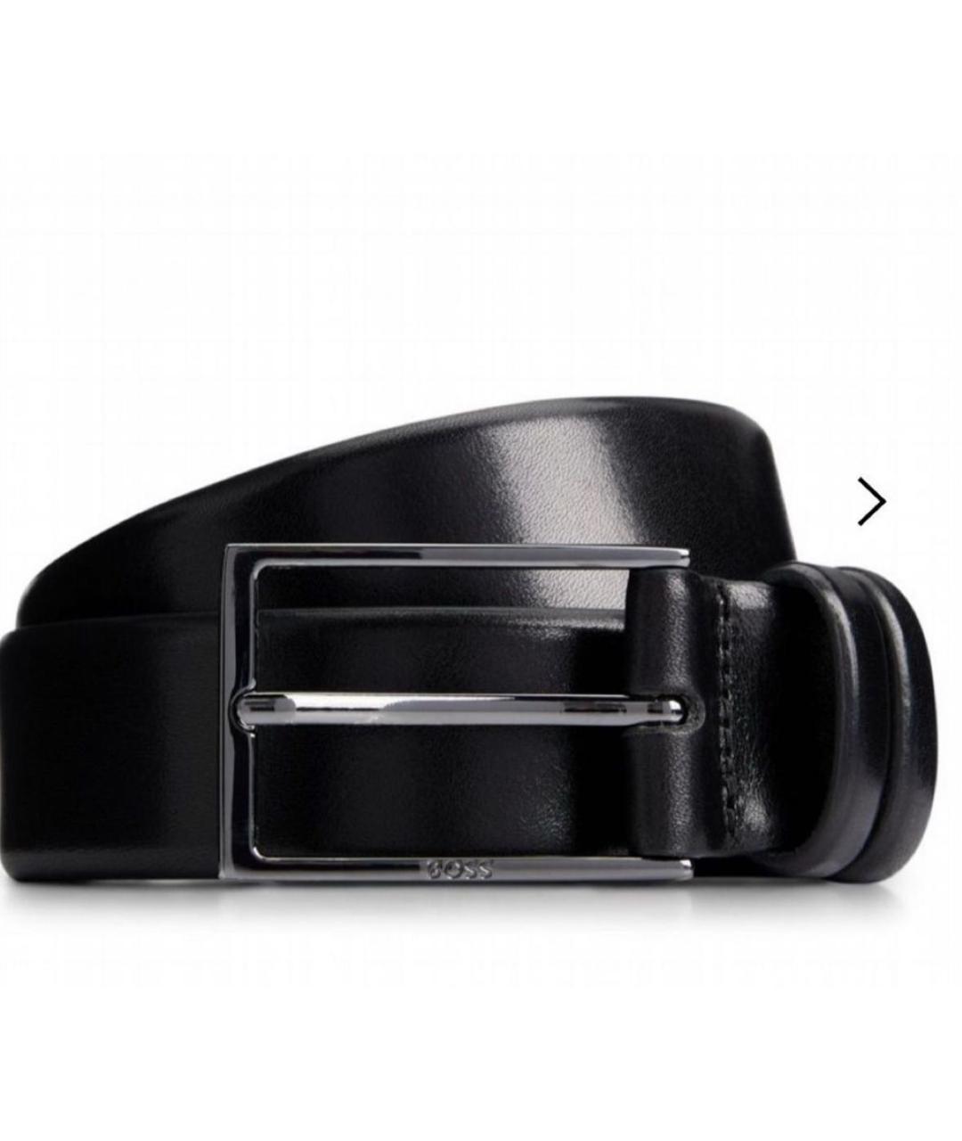 HUGO BOSS Черный кожаный ремень, фото 1