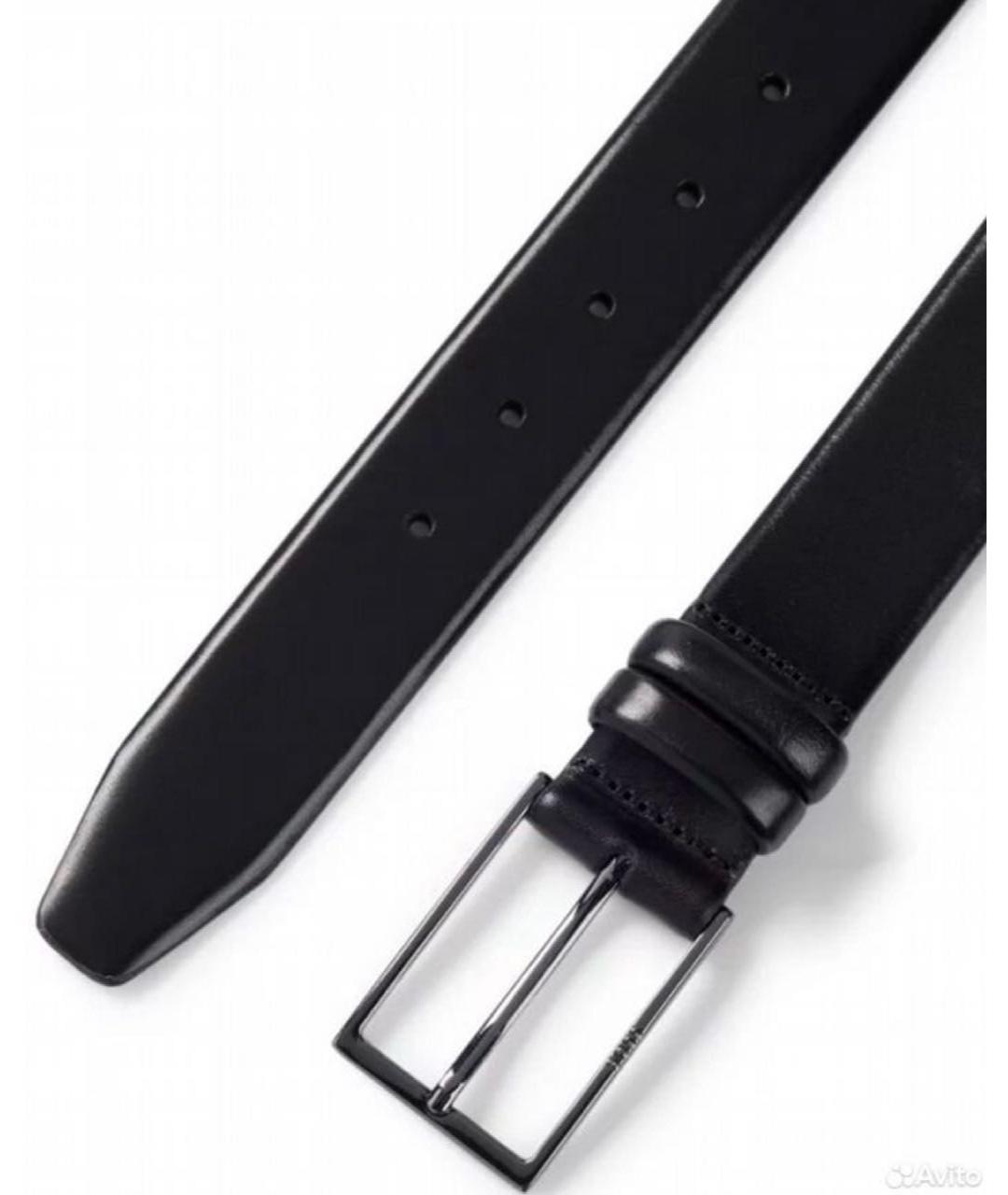 HUGO BOSS Черный кожаный ремень, фото 3