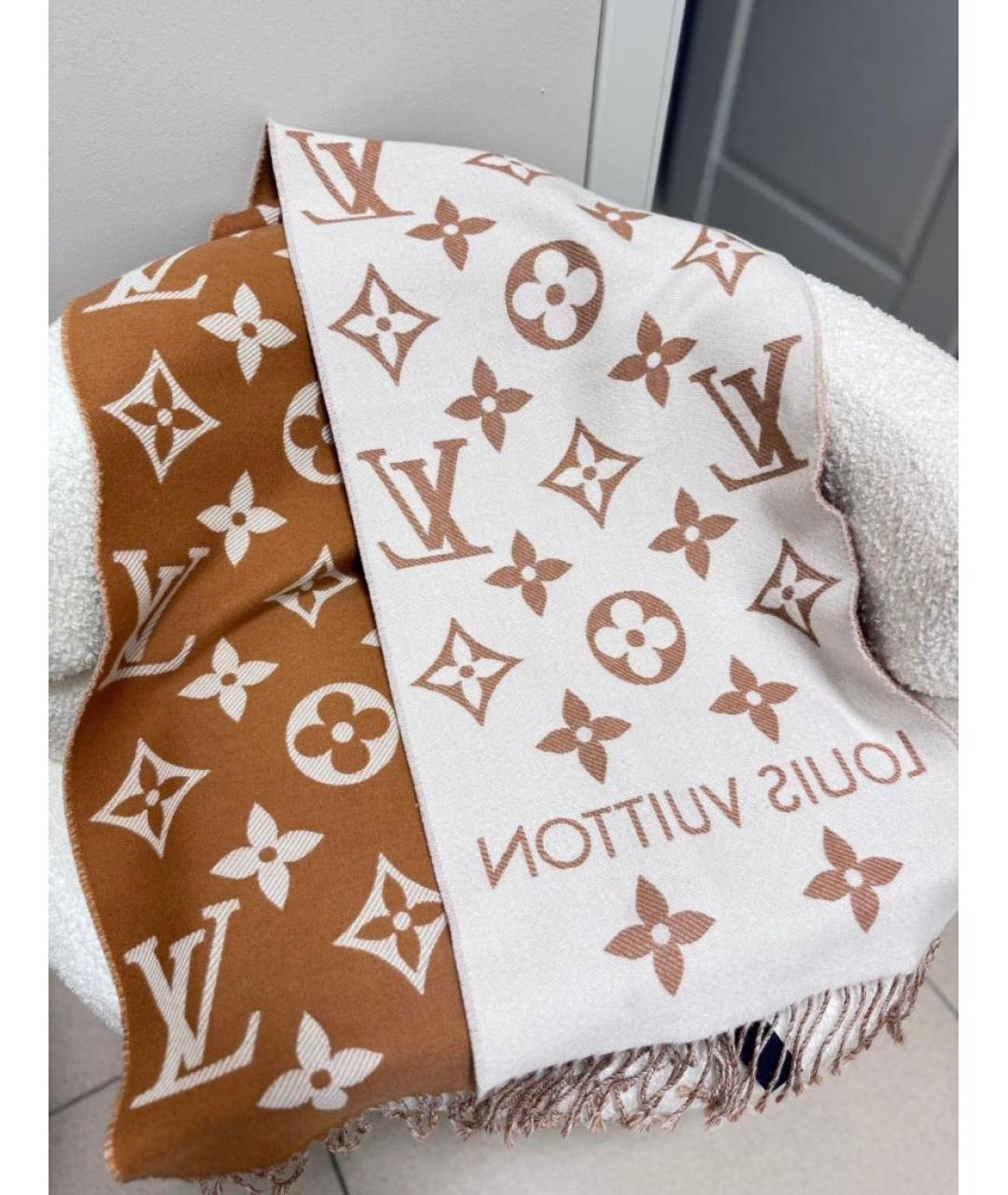 LOUIS VUITTON Бежевый шарф, фото 3