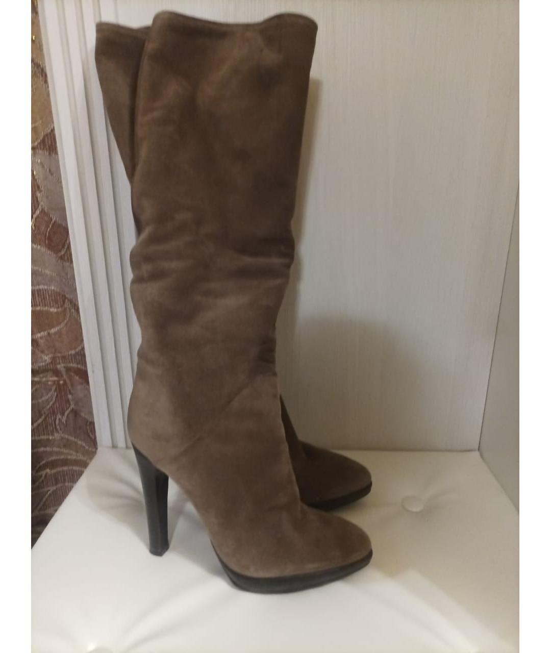 GIUSEPPE ZANOTTI DESIGN Коричневые замшевые сапоги, фото 6