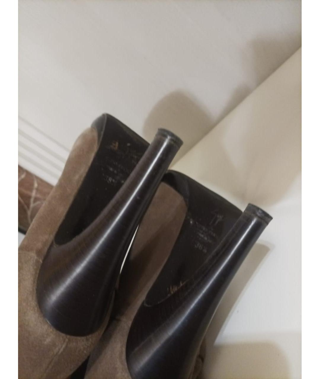 GIUSEPPE ZANOTTI DESIGN Коричневые замшевые сапоги, фото 4