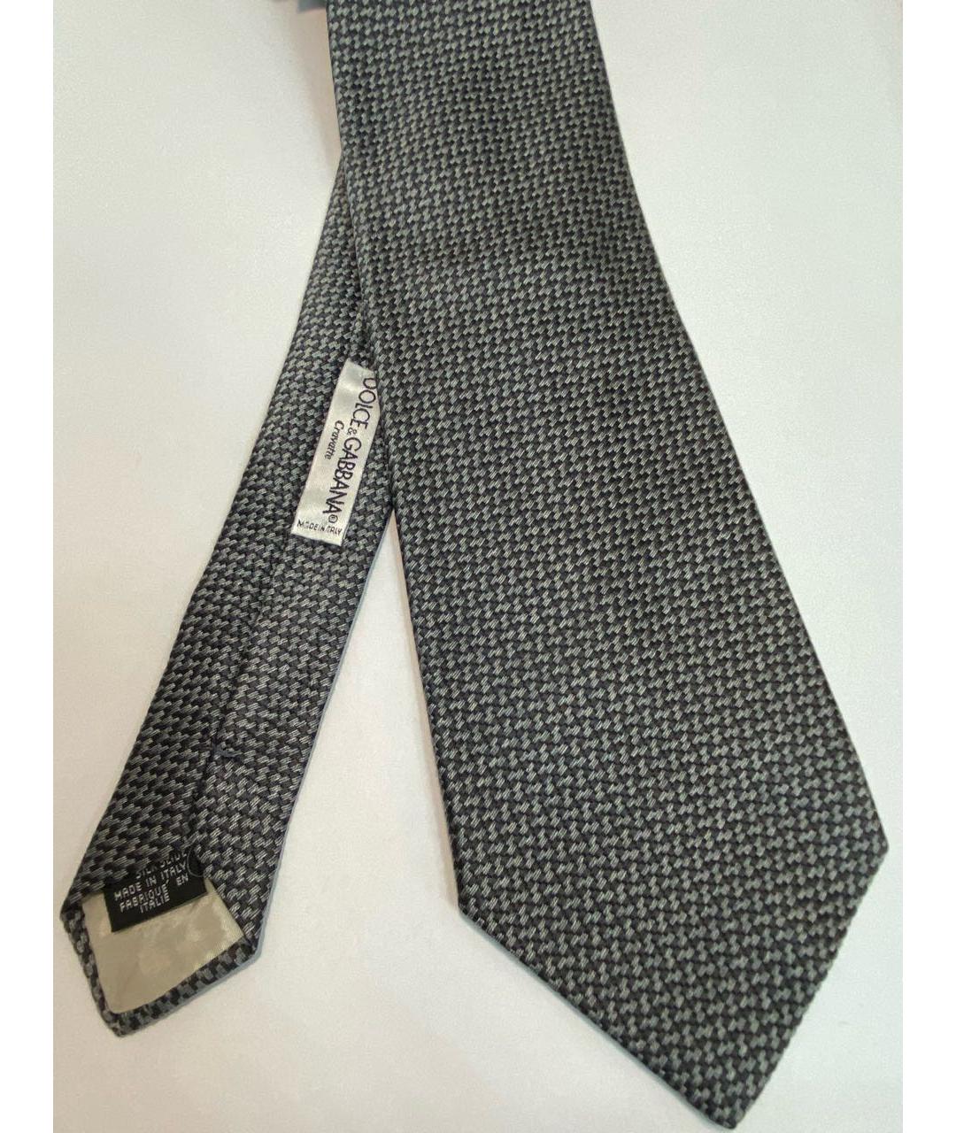 DOLCE&GABBANA Черный тканевый галстук, фото 2